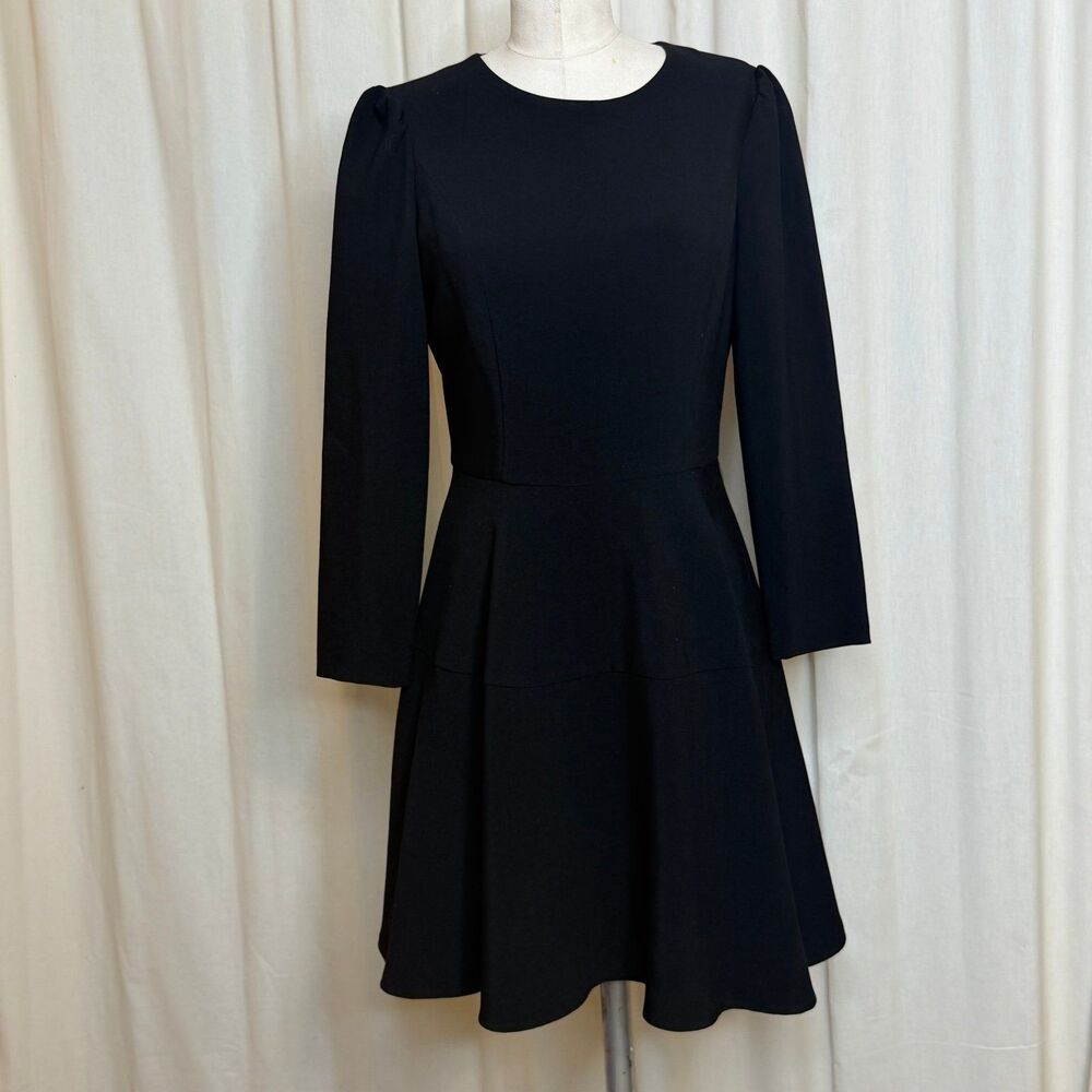 Gal Meets Glam Dress Women size 6 Black CELESTE Pearl Long sleeve